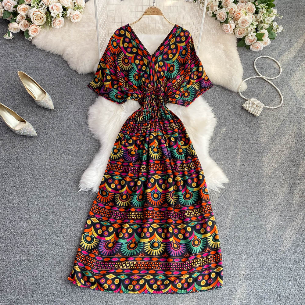 Bohemian V-neck summer dress
